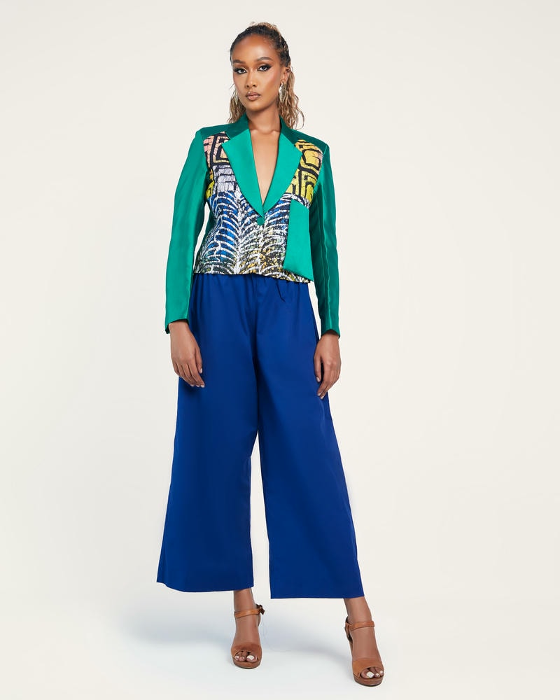 Serwaa Cropped Jacket – GREEN